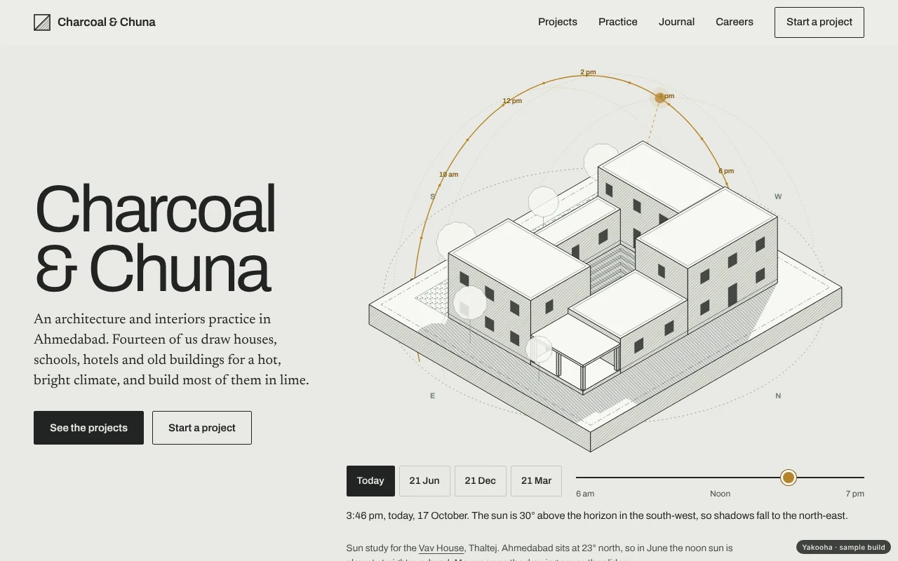 Screenshot of Charcoal & Chuna on a desktop