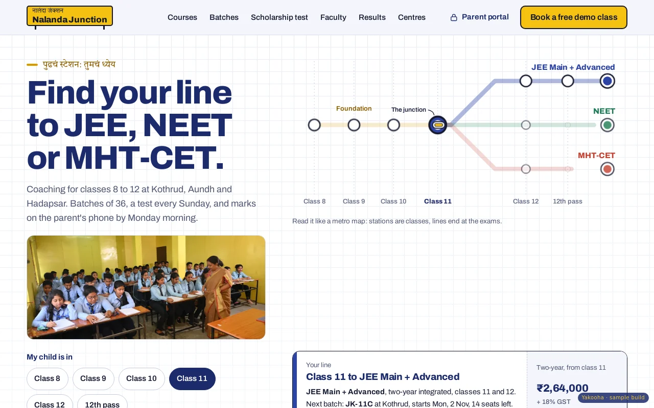 Screenshot of Nalanda Junction on a desktop